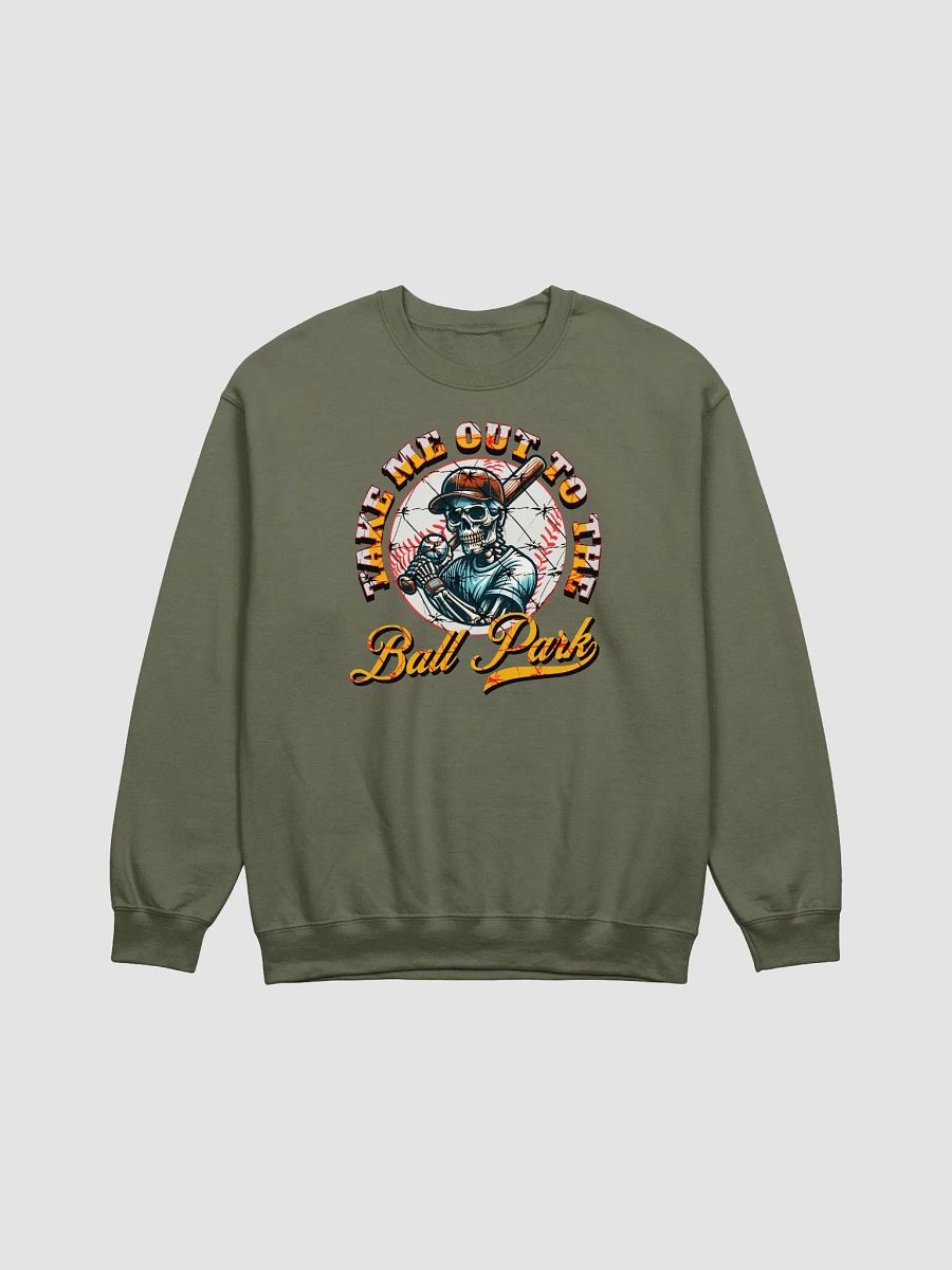 Take Me Out To The Ball Park Baseball Skeleton Crewneck Sweatshirt product image (1)