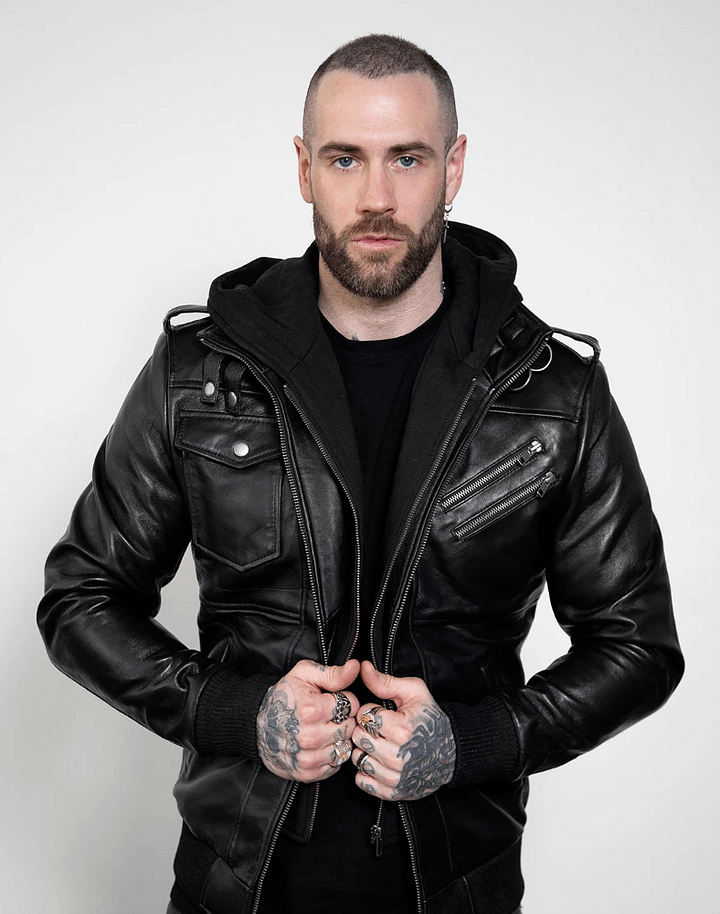 Onyx Hooded Leather Jacket [MENS] product image (1)