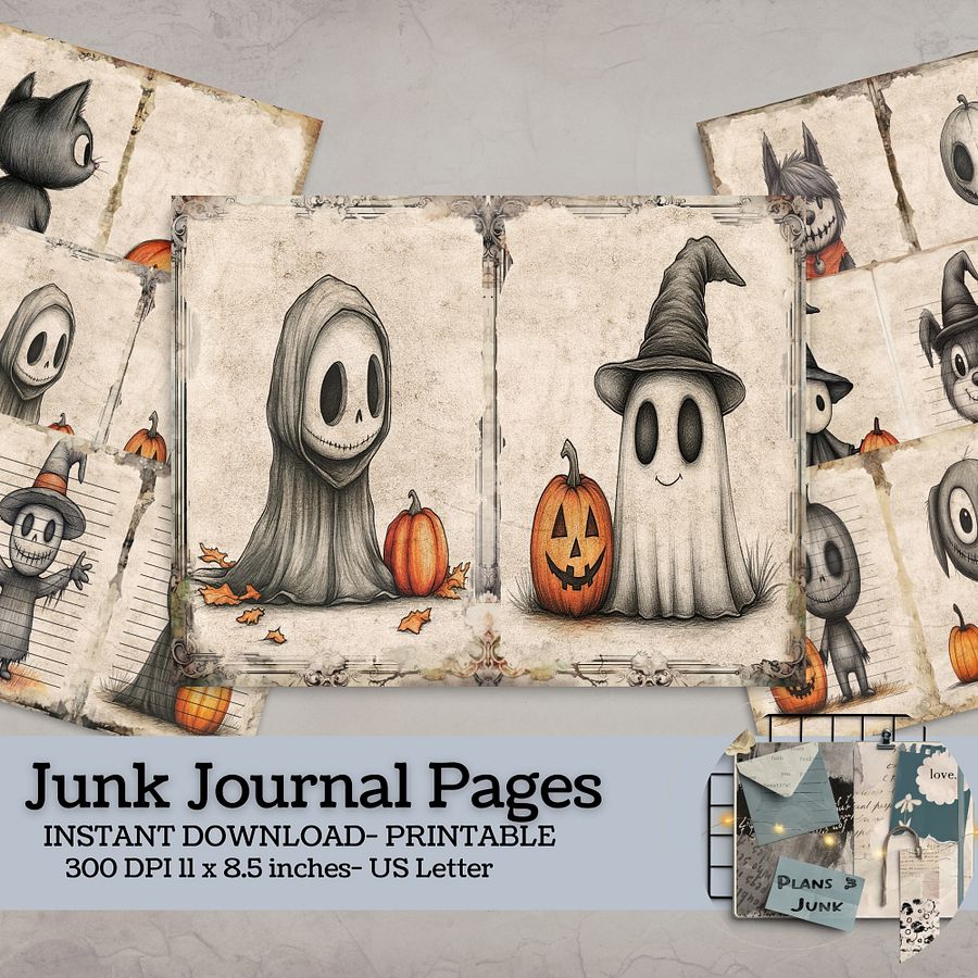 Spooky Halloween - Printable Journal Pages V7 product image (1)