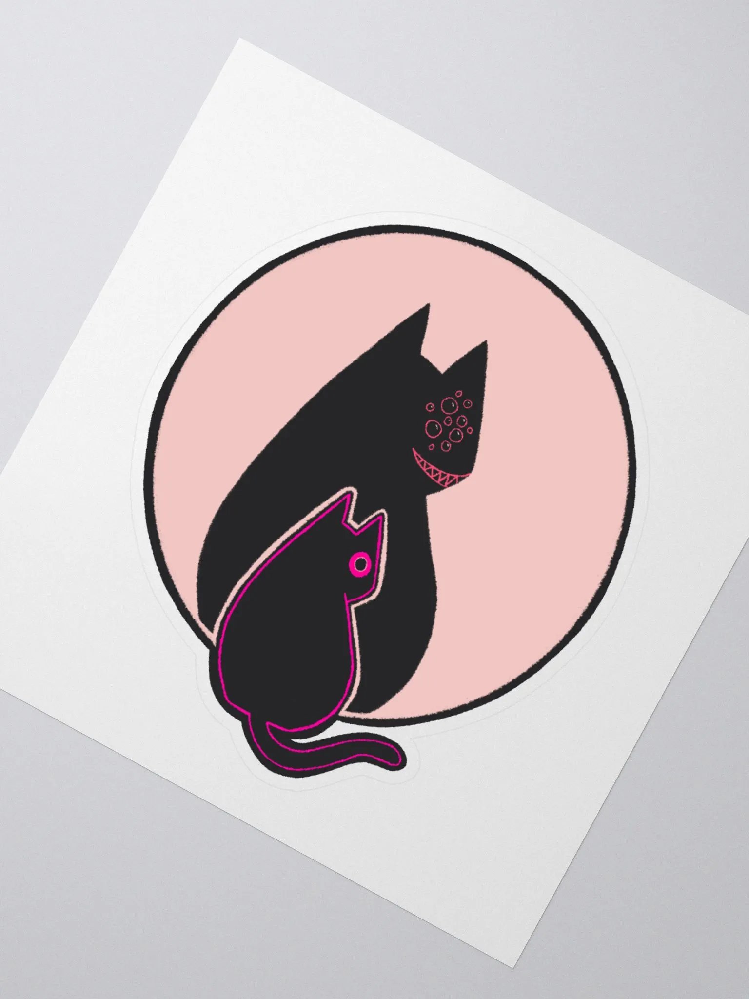 Black Cat + Shadow - Drawtober 2023 Sticker product image (2)
