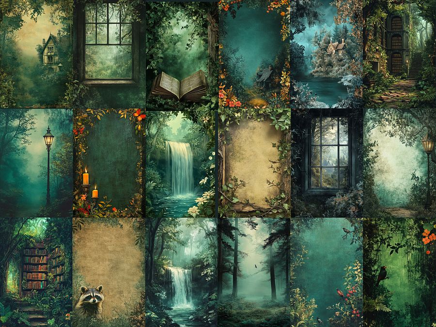 Deep in the Forest Digital Paper Pages for Scrapbook, Junk Journal and more product image (6)