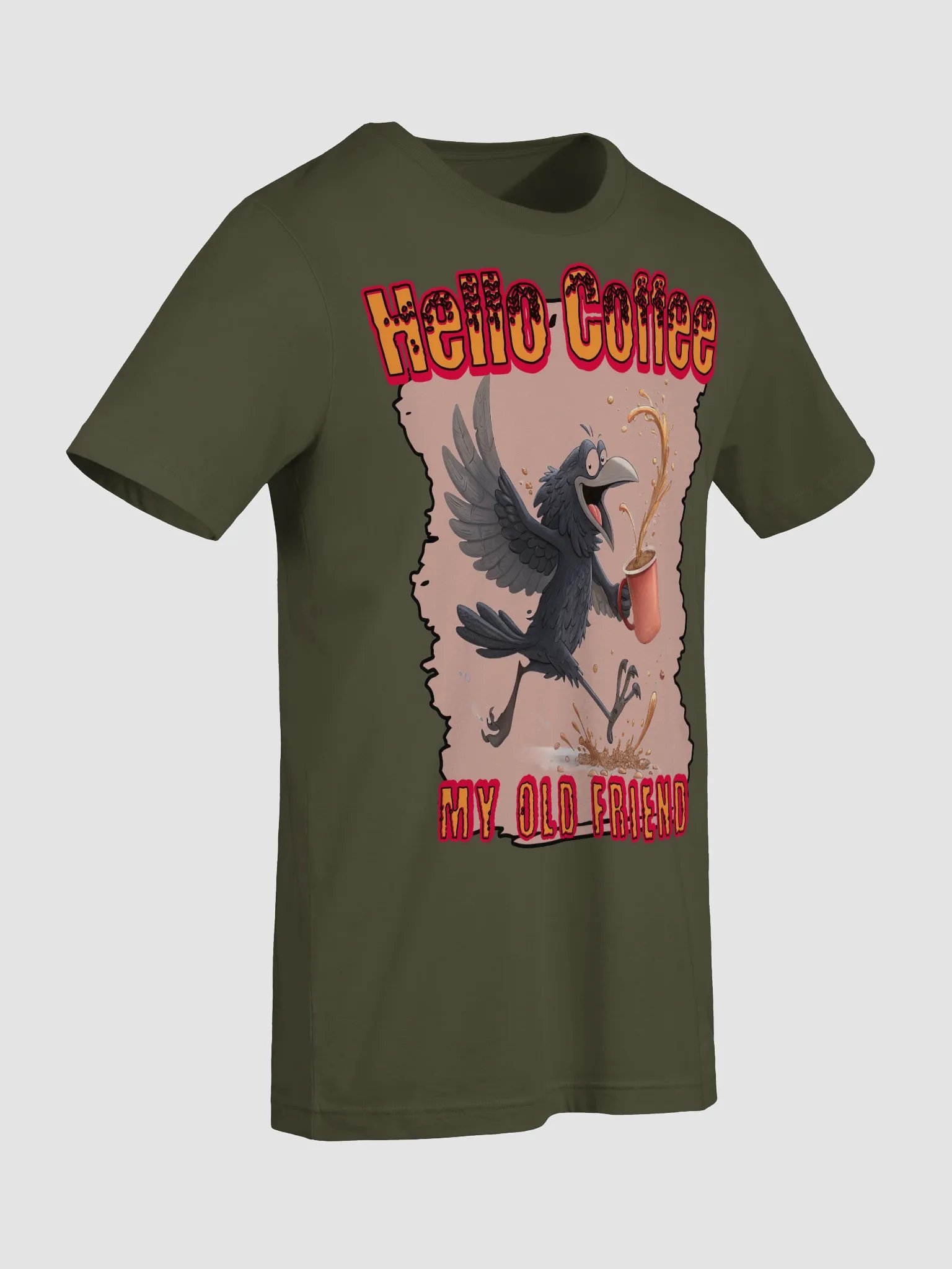 Hello Coffee My Old Friend Raven Joyful Splash T-Shirt product image (3)