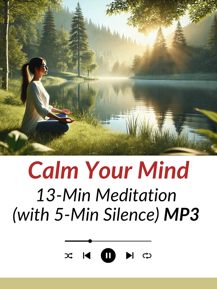 Calm Your Mind - 13-Minute Meditation (5-Minute Silence) | MP3 Audio Download product image (1)