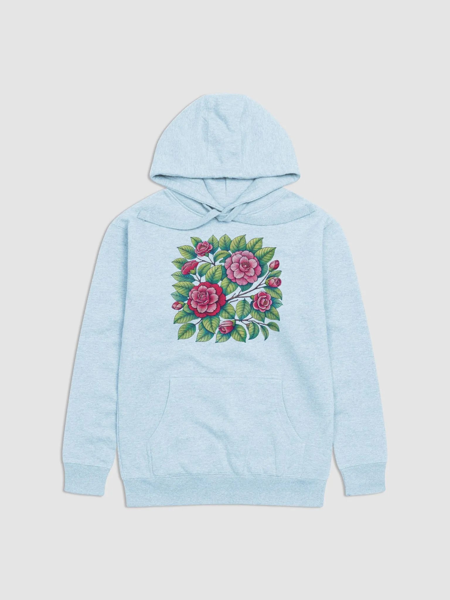 Cotton Heritage Unisex Premium Hoodie | AI-Crafted Camellia Flower Design product image (2)