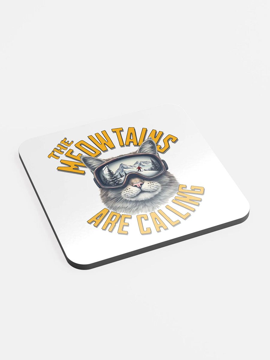 The Meowtain Are Calling Cat Skiing Goggles Coaster Set product image (3)