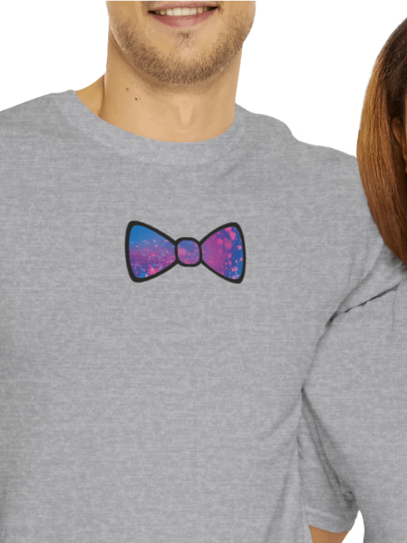 Dark Blue/Purple Mix Watercolor Bow Tie Shirt product image (4)