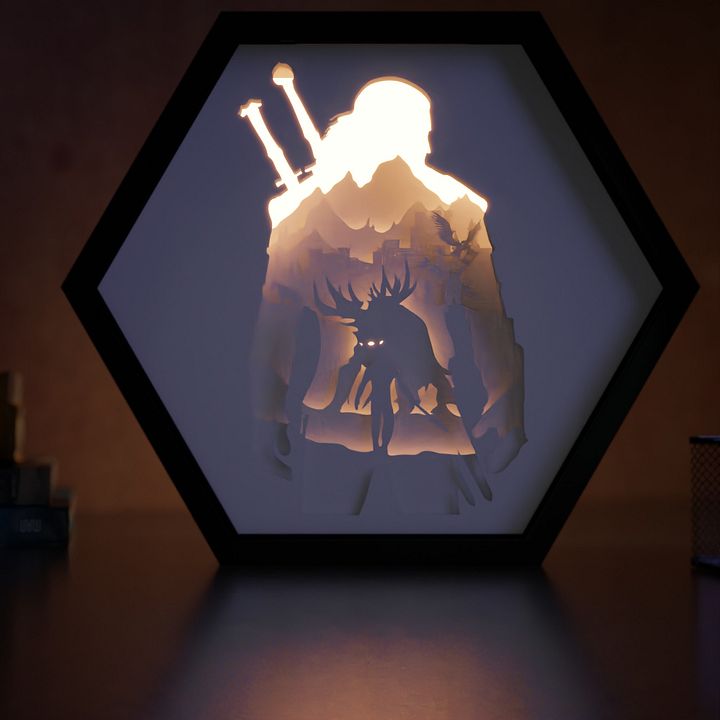 Witcher Lightbox template 2 in 1 - PDF PNG SVG DXF + Video Tutorial product image (1)