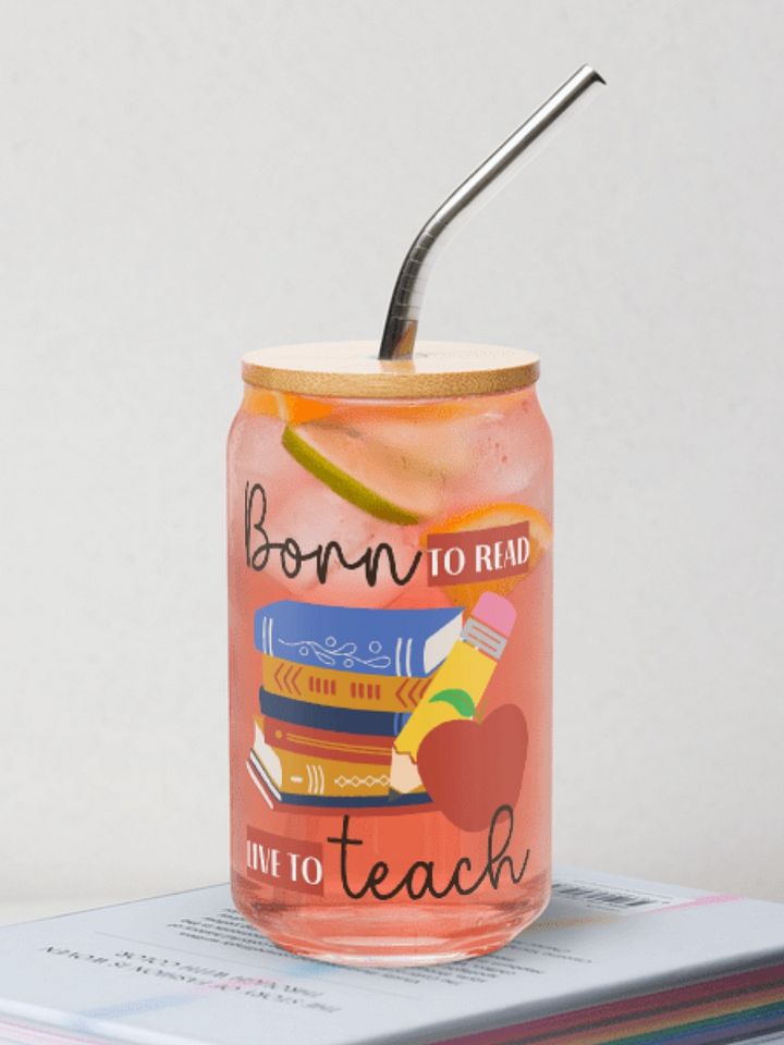 Ice Coffee Glass Tumbler Gift For A Book Lover Teacher product image (1)