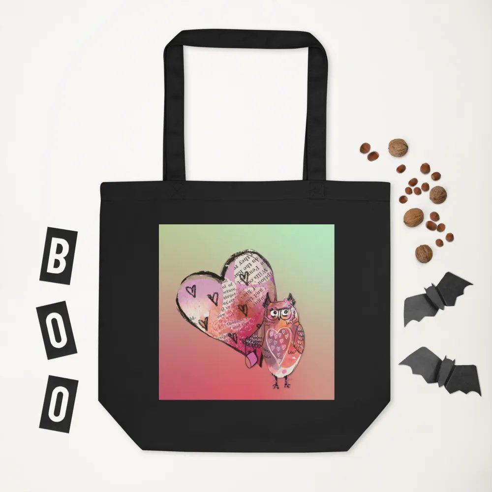 Owl with a heart tote bag product image (3)