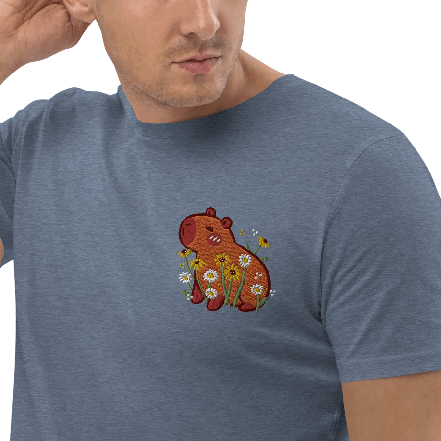 Capybara Daisy Embroidered Organic Cotton Tee product image (22)