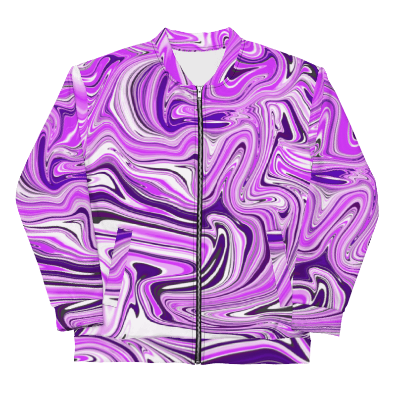 Unisex Bomber Jacket - Purple Digital Fluid Art product image (6)
