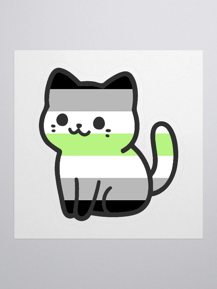 Agender Pride Kitty Sticker product image (1)
