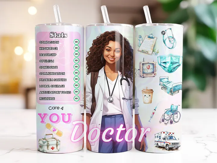 Black Doctor 20 oz Skinny Stainless Steel Tumbler product image (2)