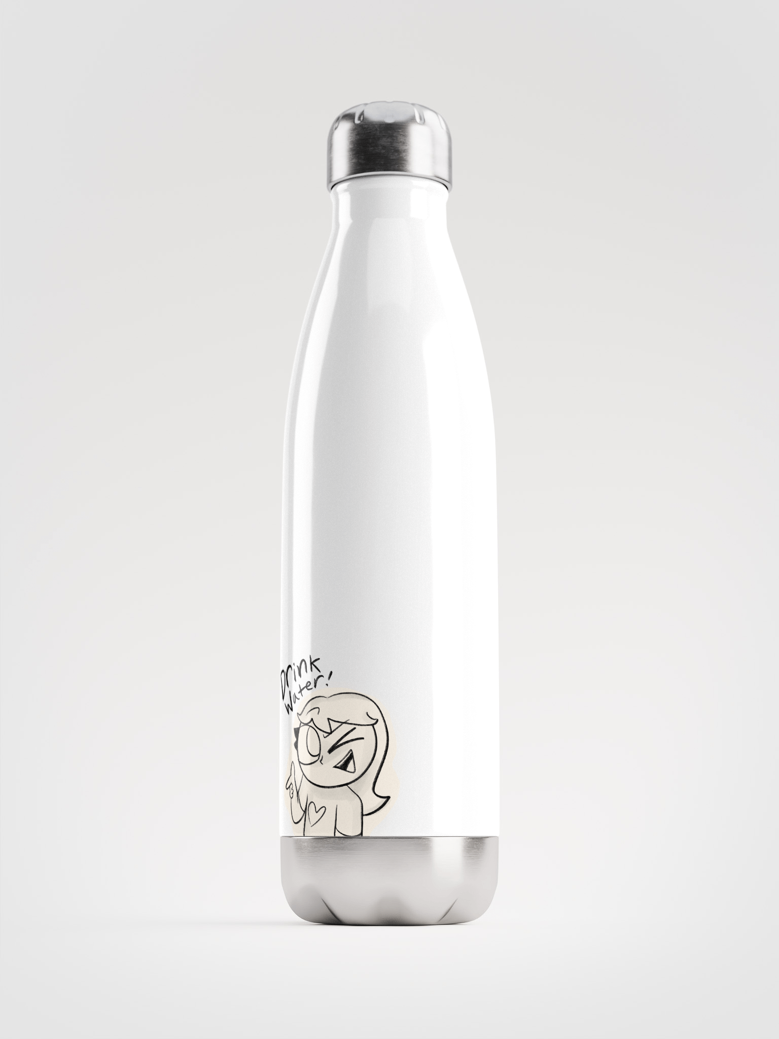 Indy "Drink Water" Water Bottle (White version) product image (1)