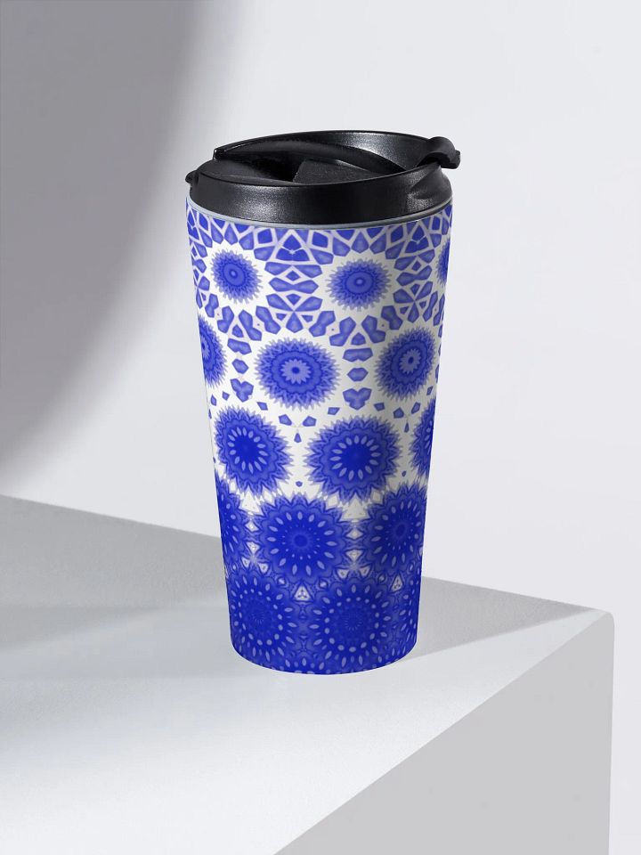 Blue & White Daisy Travel Mug product image (2)