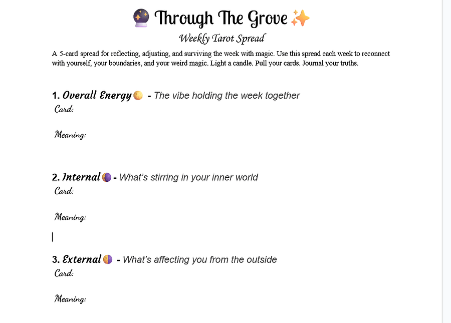 Through the Grove – A Guided Tarot Spread product image (2)