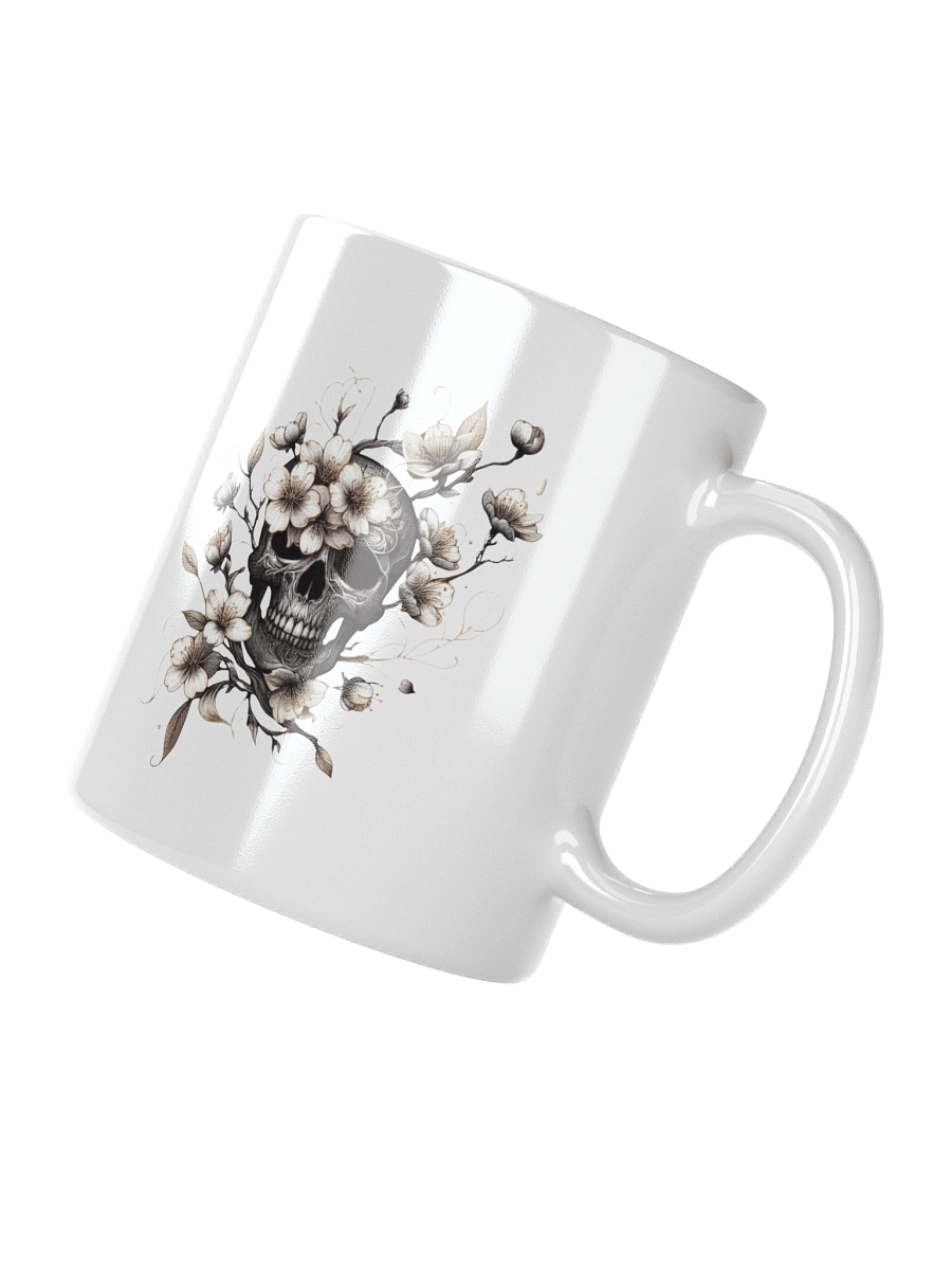 Floral Skulls White Glossy Mug product image (5)