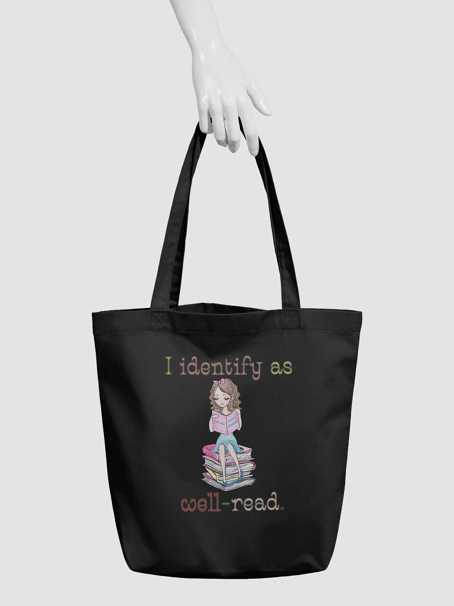 I Identify As Well-Read (Girl Sitting on a Stack of Books) Tote product image (3)