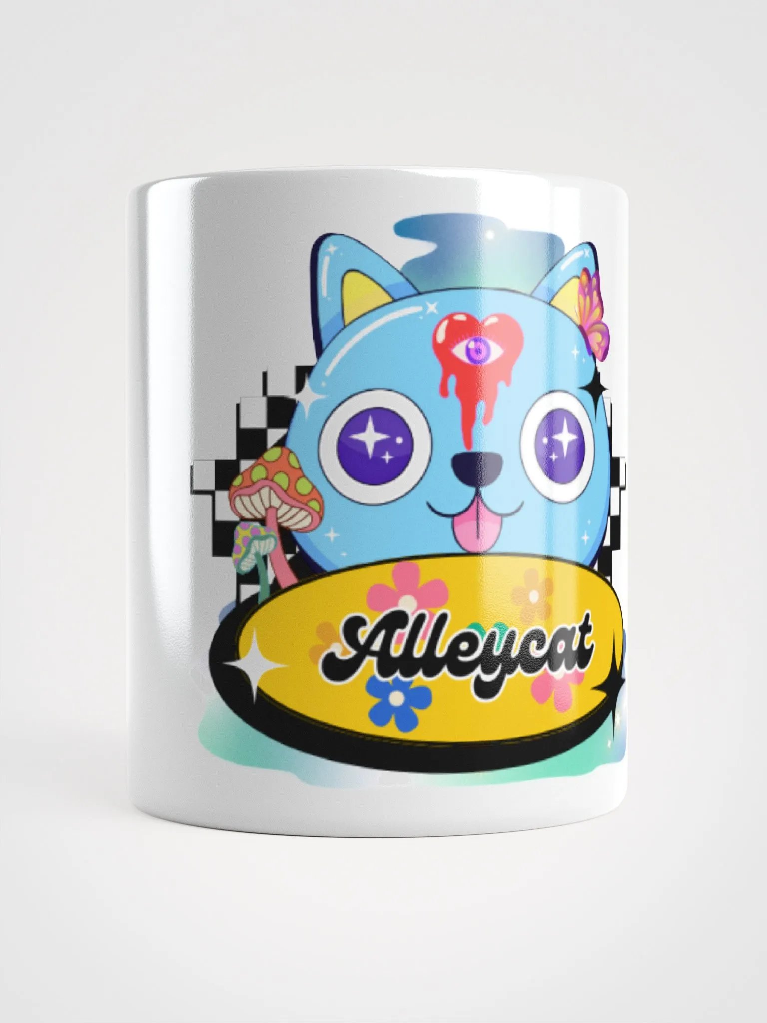 Starry Psychedelic Alley-cat Cartoon Mug product image (1)
