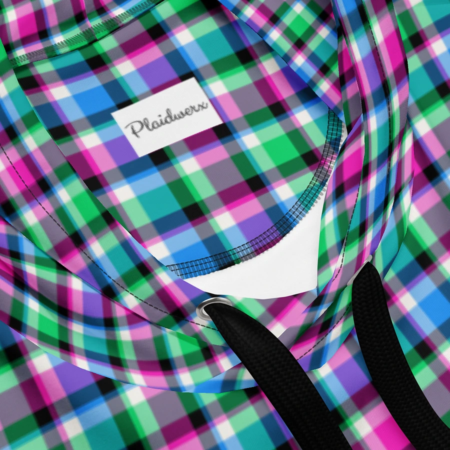 Magenta, Bright Green, and Blue Plaid Hoodie product image (10)