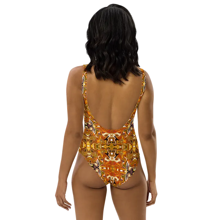 Symmetrical Splendor Brown African Inspired Design Swimsuit product image (2)