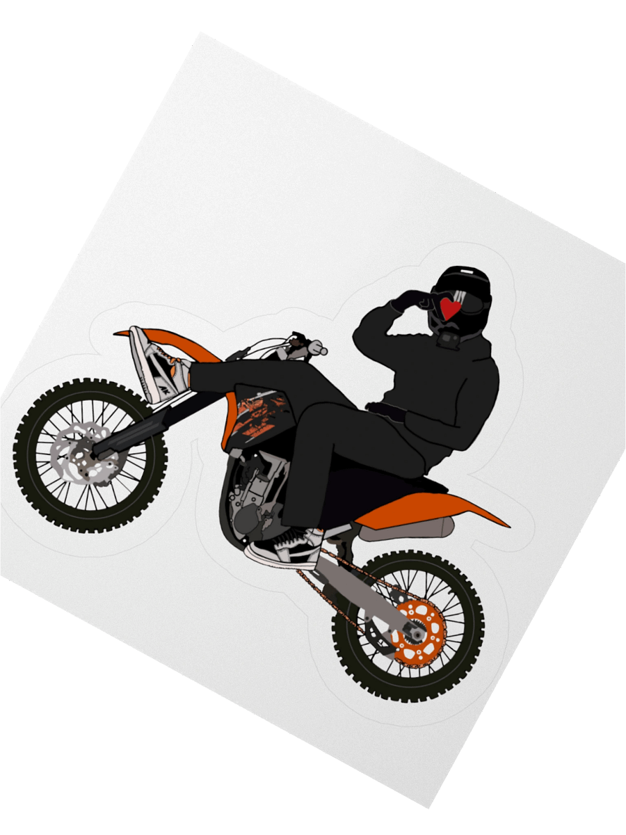Heart-hand on Bike | Kiss-cut Sticker product image (2)