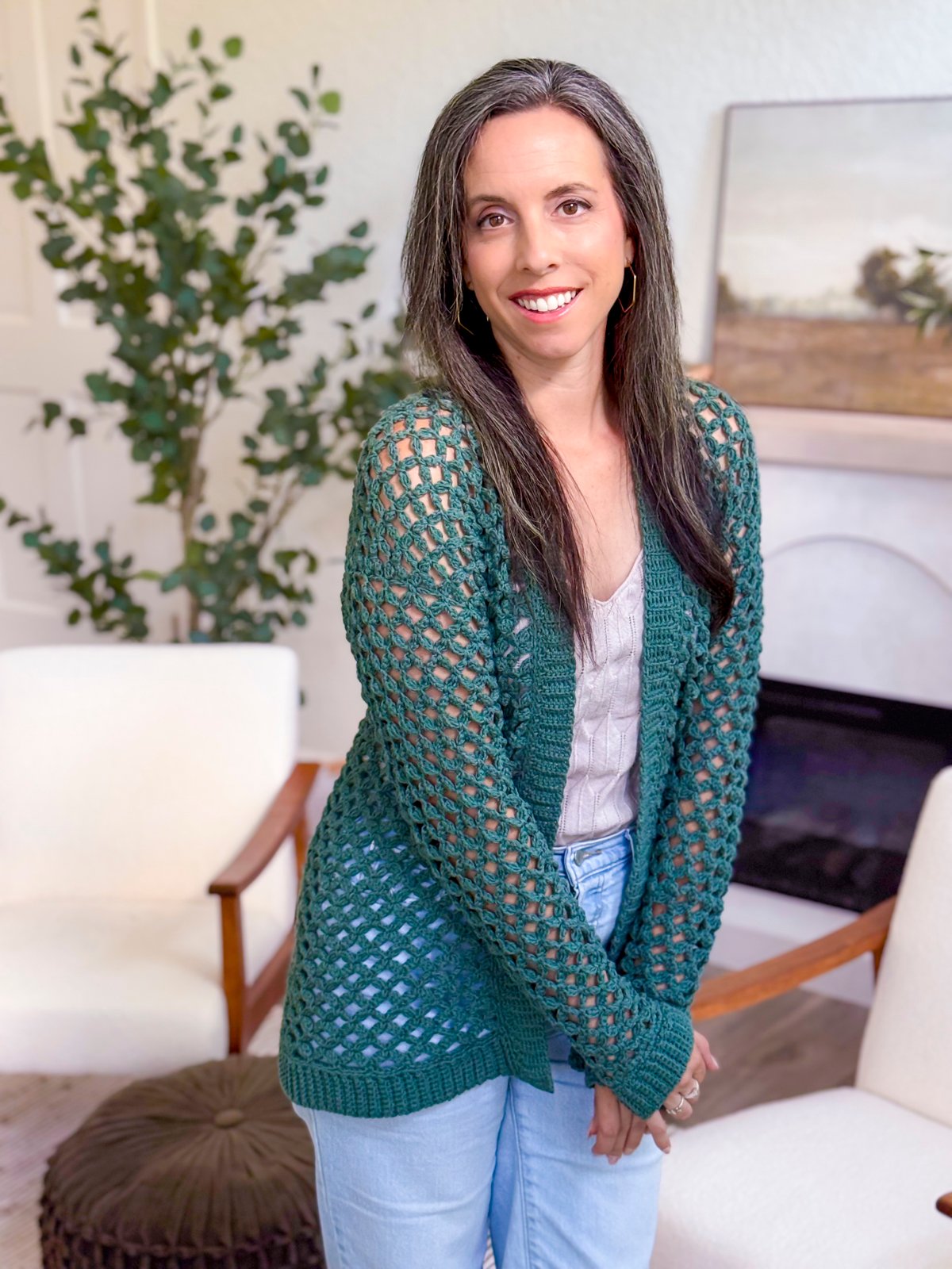 Circle Leaf Lace Crochet Cardigan Pattern product image (9)