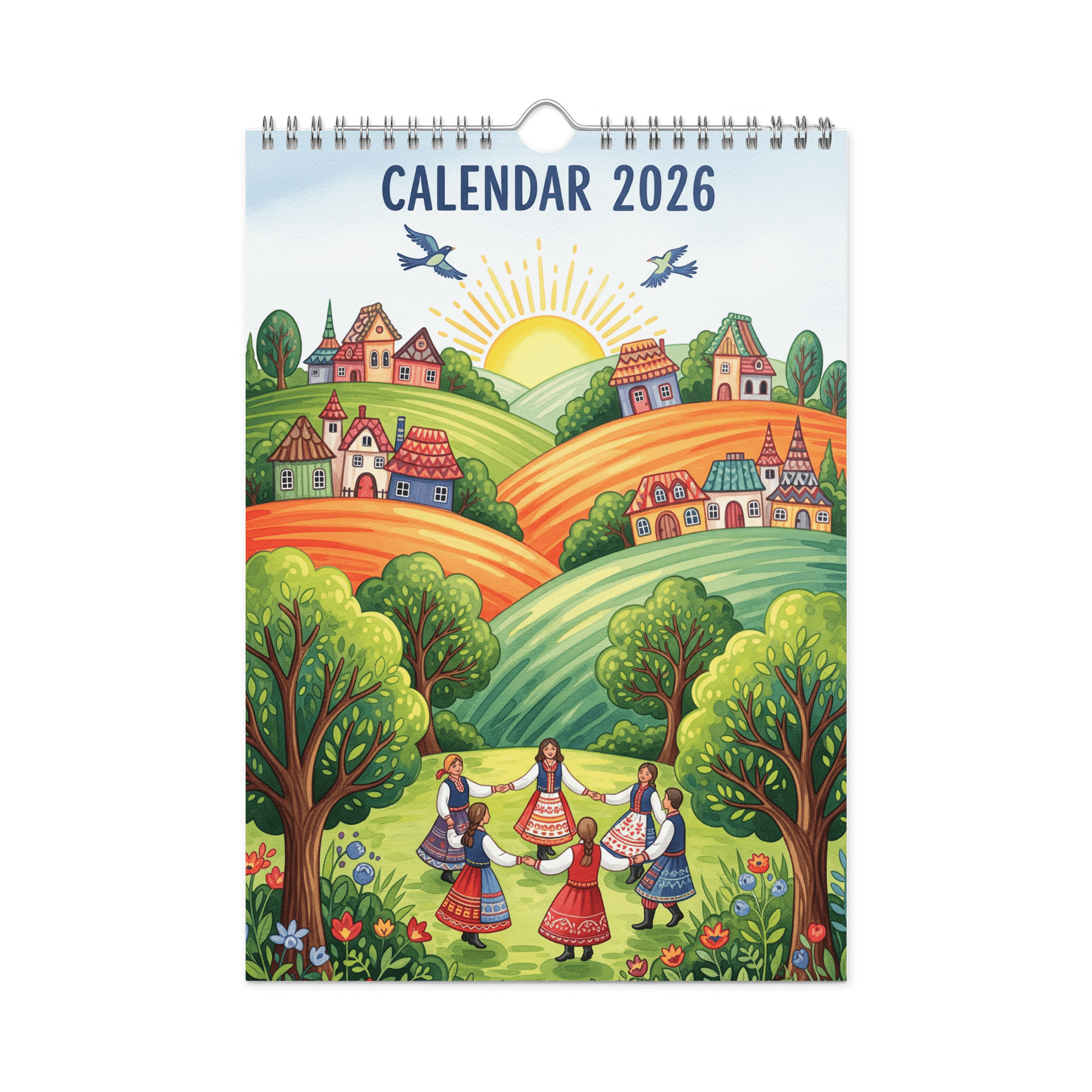 Folk Art Wall Calendar 2026 – A Year of Whimsical Traditions and Timeless Beauty product image (3)