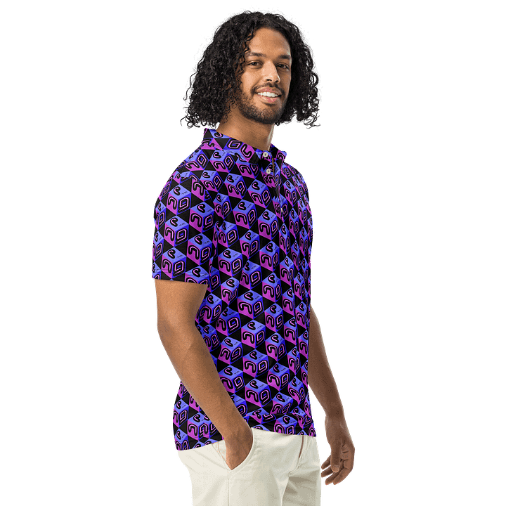 Next Generation Records All Over Print Mens Polo Shirt NGR Cube Logo product image (1)