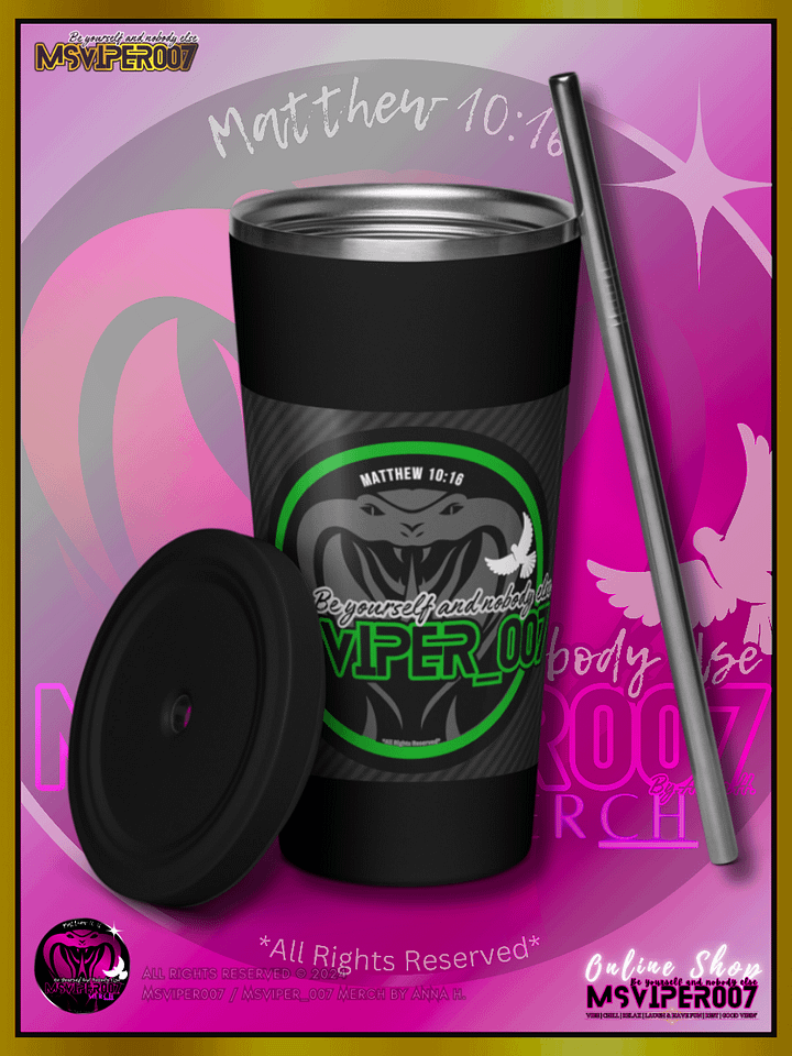 Tumbler - "MsViper_007™ Brand [green/blk] - Support&Sport" Insulated Tumbler with a Straw By Anna H. product image (1)