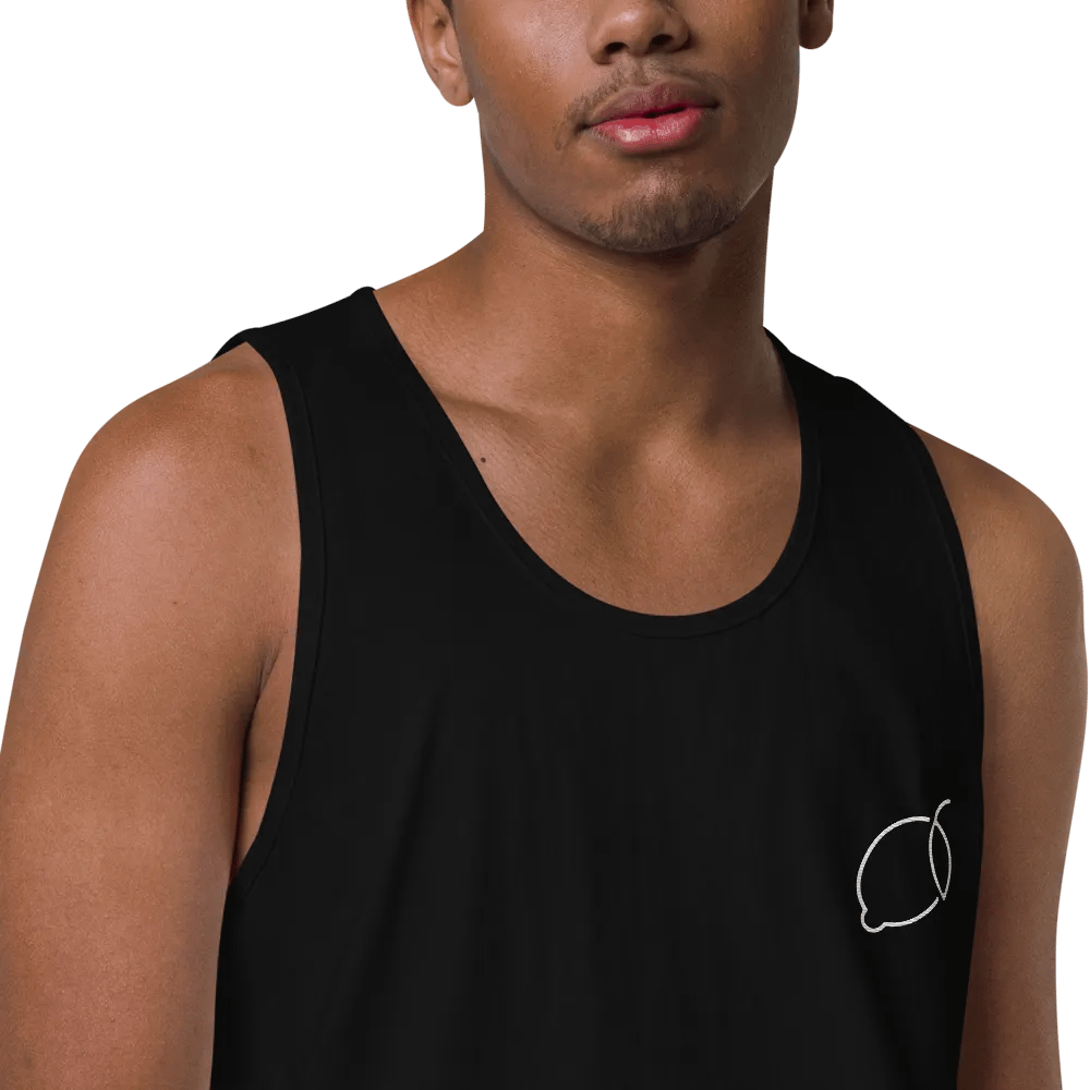 Cdog Spins Lemon Black/White Embroided Tank Top product image (8)
