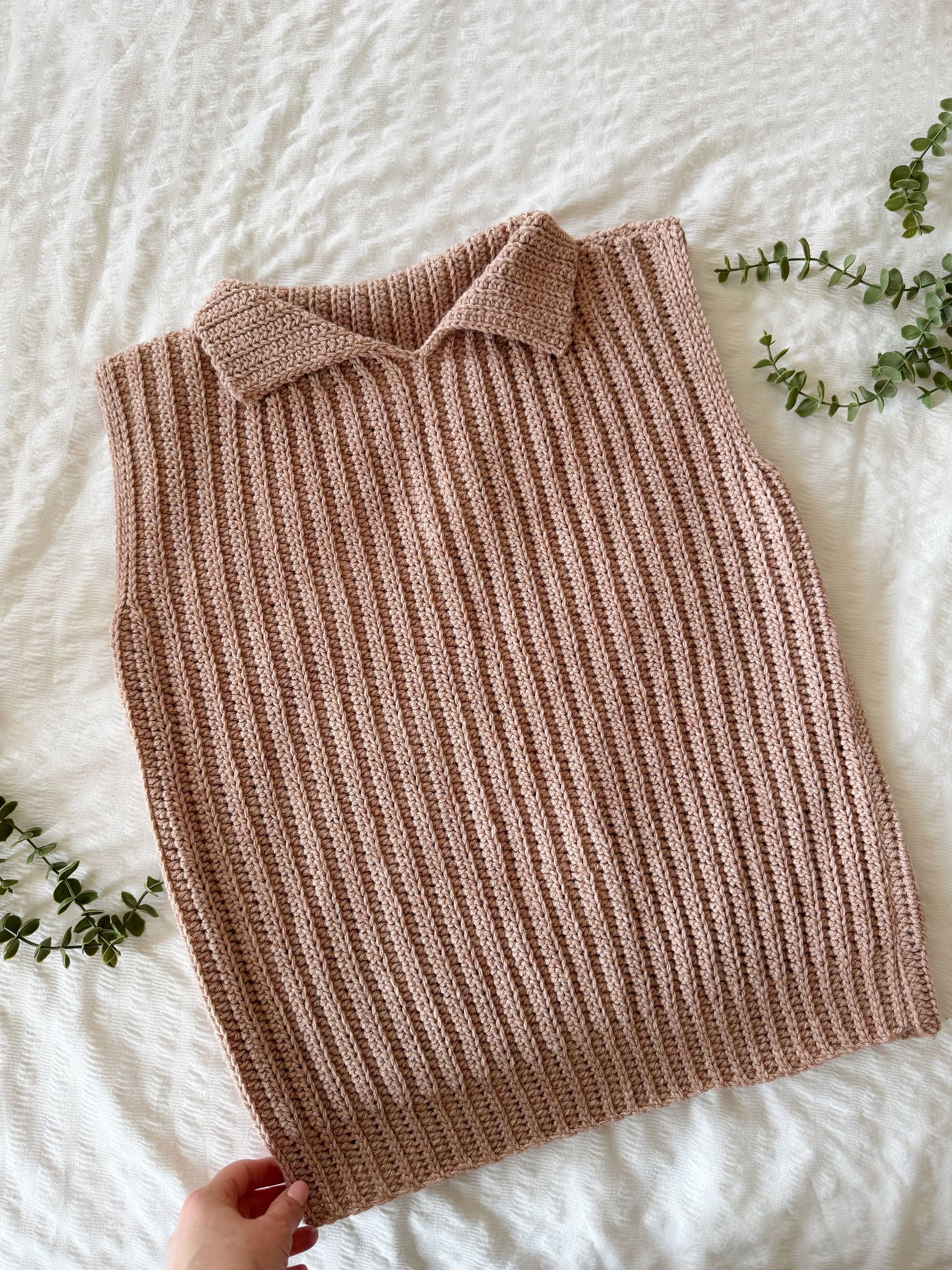 Beginner Pullover or Vest Pattern / Easy Crochet Sweater Pdf Pattern / Adult Sizes XS to 5XL ribbed crochet top pattern product image (7)