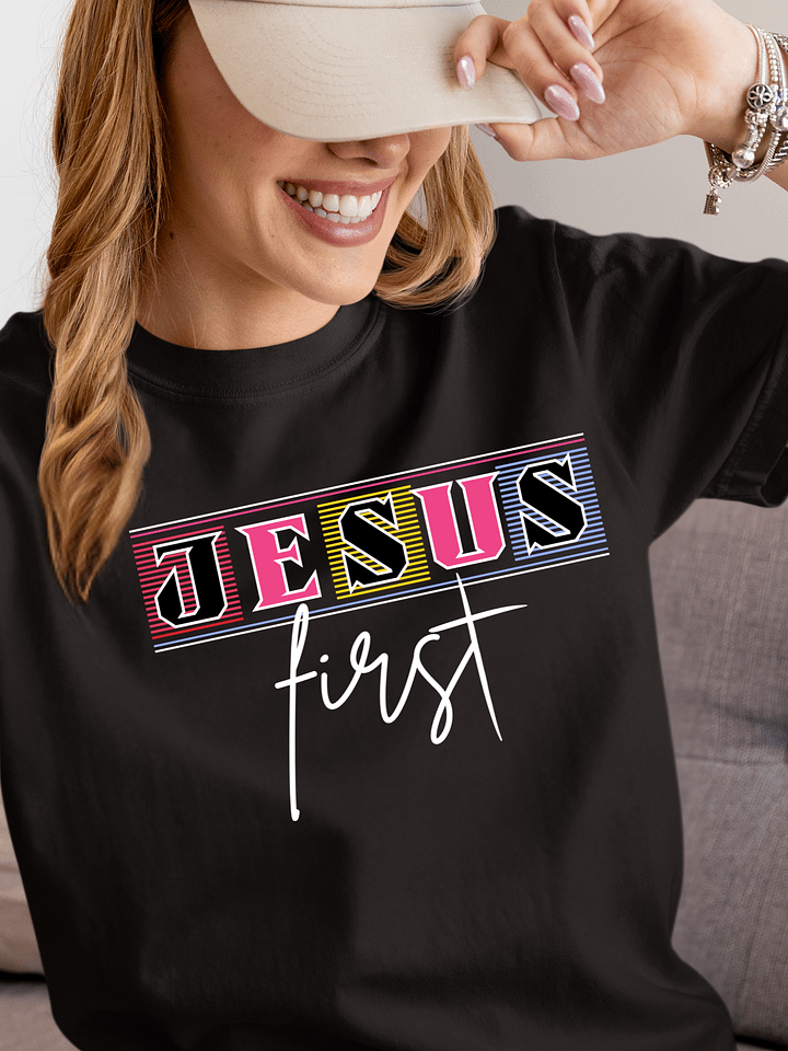 Jesus First Christian T-Shirt | Faith Over Everything Tee | Bold Minimalist Christian Apparel for Believers product image (1)
