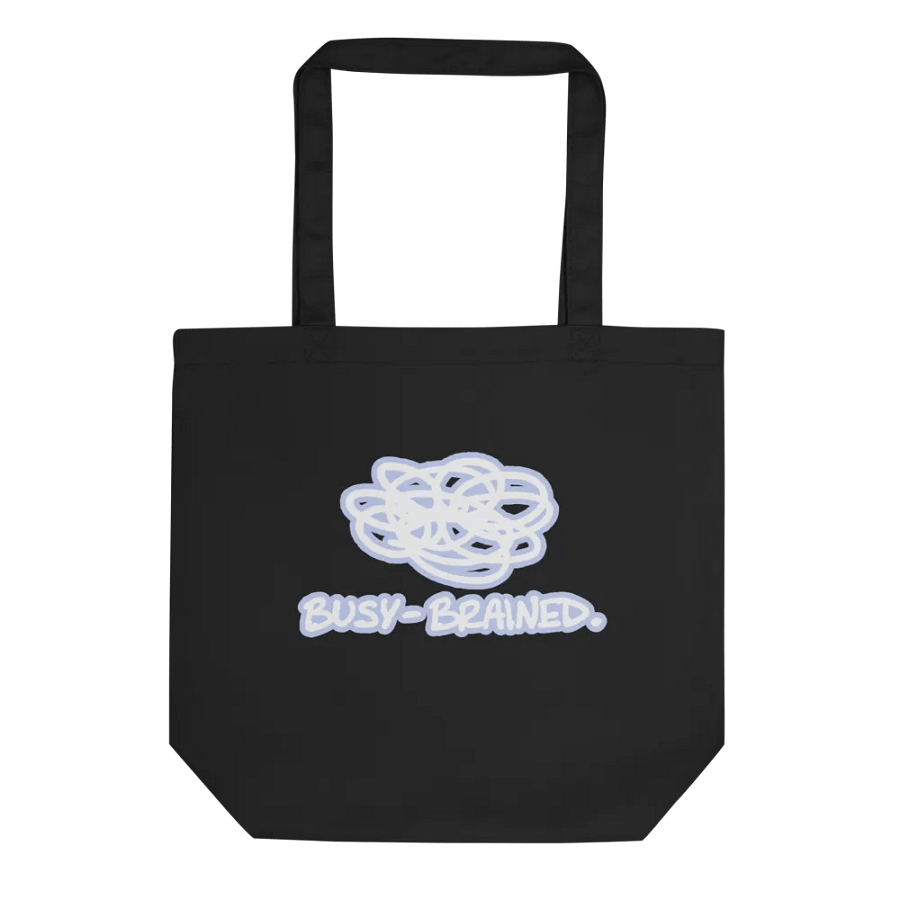 BUSY-BRAINED (lined design, #BDCAEF) tote bag product image (1)
