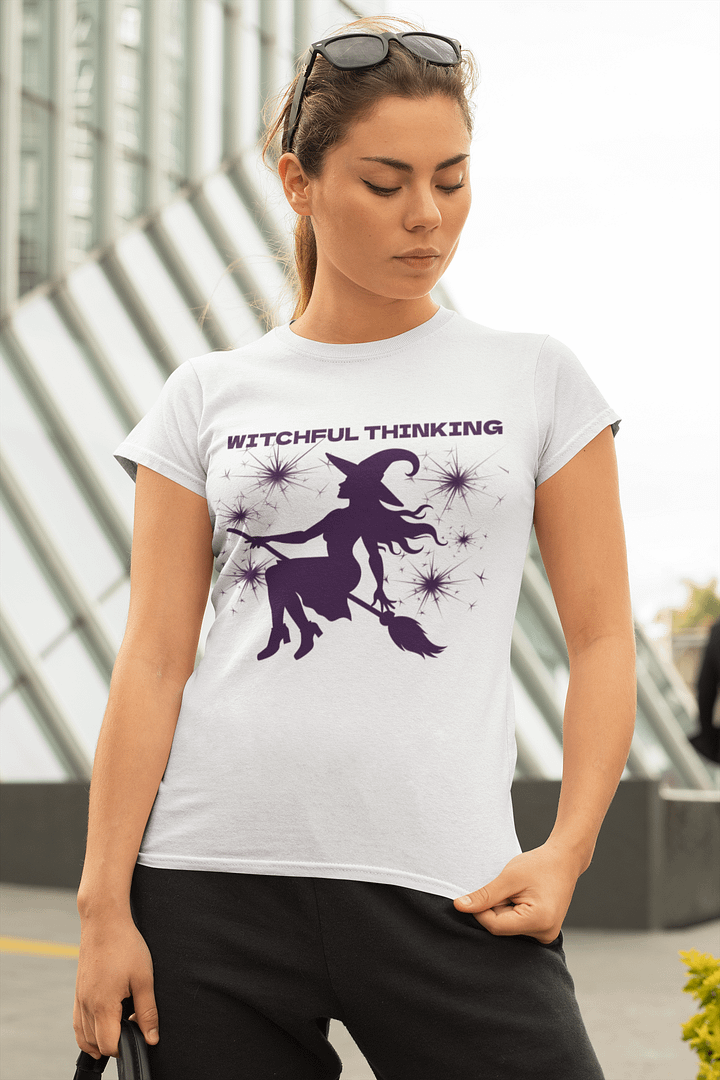 Witchful Thinking Halloween Relaxed Fit Unisex Cotton Tee product image (1)