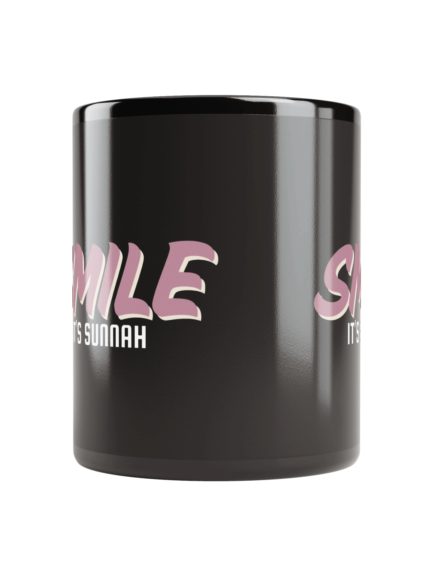Black "Smile It's Sunnah" Mug in Dusty Rose product image (6)