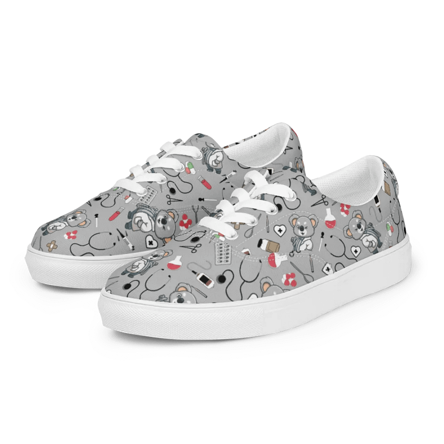 Cute Medical Koala Lace-up Canvas Shoes (Grey) product image (6)