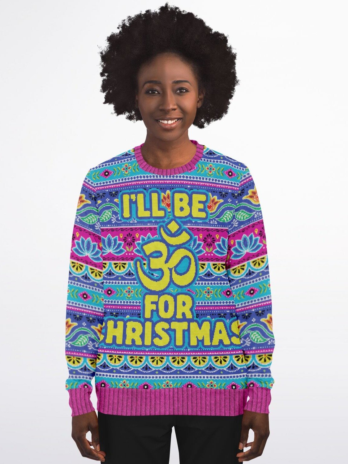 "Om" Christmas Sweater | Yoga Holiday Sweatshirt | Spiritual Mandala Sweatshirt | Buddha Om Winter Outfit product image (5)
