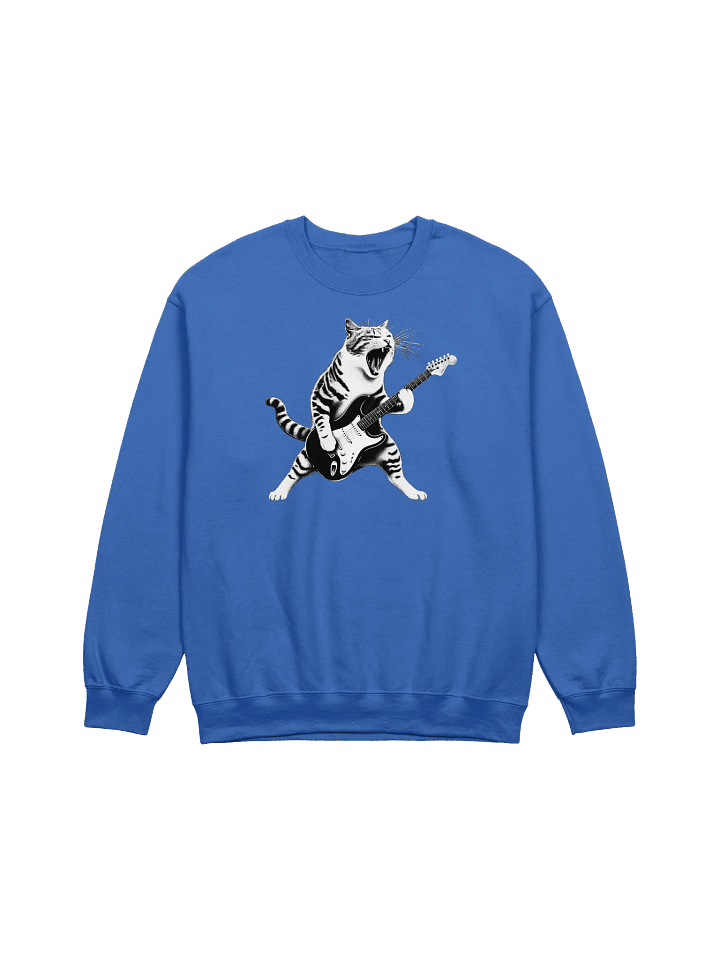 CAT PLAYING GUITAR SWEATSHIRT product image (1)