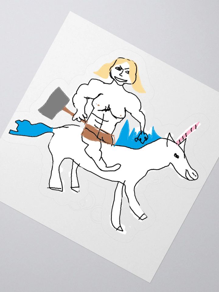 Thor Riding Unicorn Sticker product image (4)