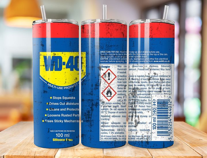 WD-40 20 oz Stainless Steel Tumbler – Vintage Used-Style Design product image (1)
