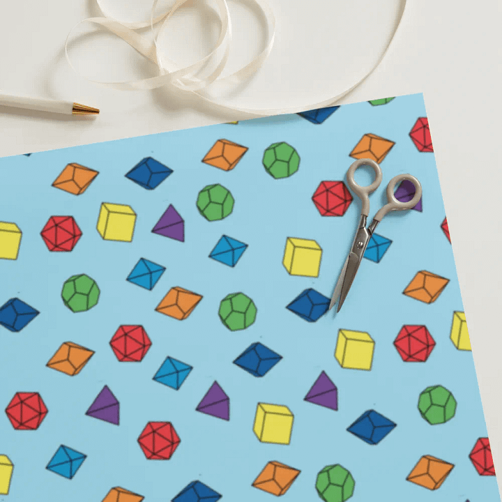 RPG polyhedral dice Wrapping Paper Set product image (2)