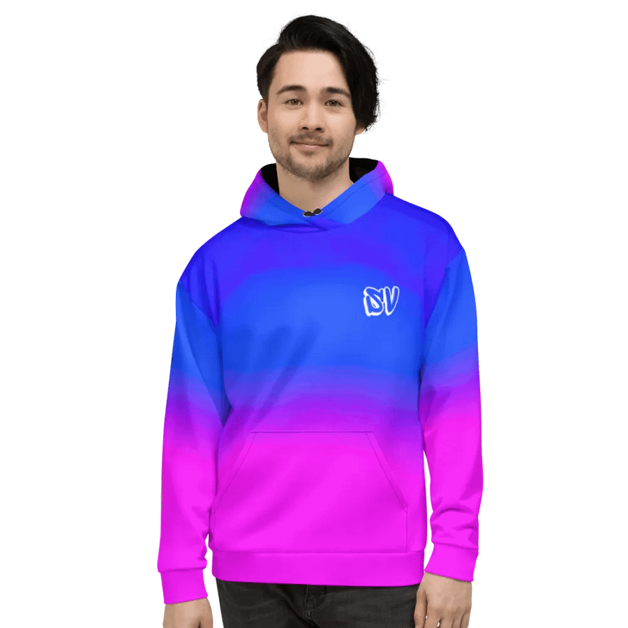 STRAIGHT VIBIN ANIME GIRL NEON COLOR FADE HOODIE product image (2)