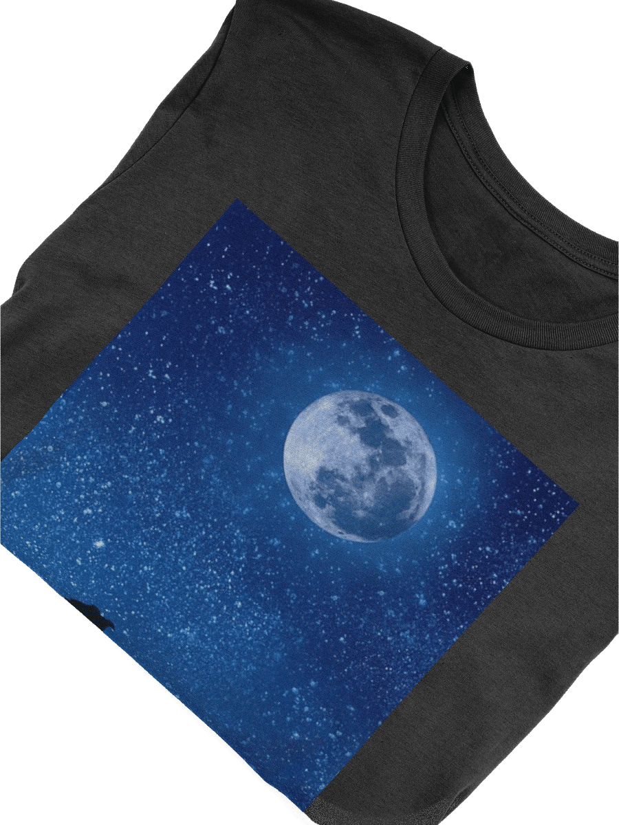Australian Shepherd Border Collie Silhouette against Moonlit Sky T-Shirt product image (17)