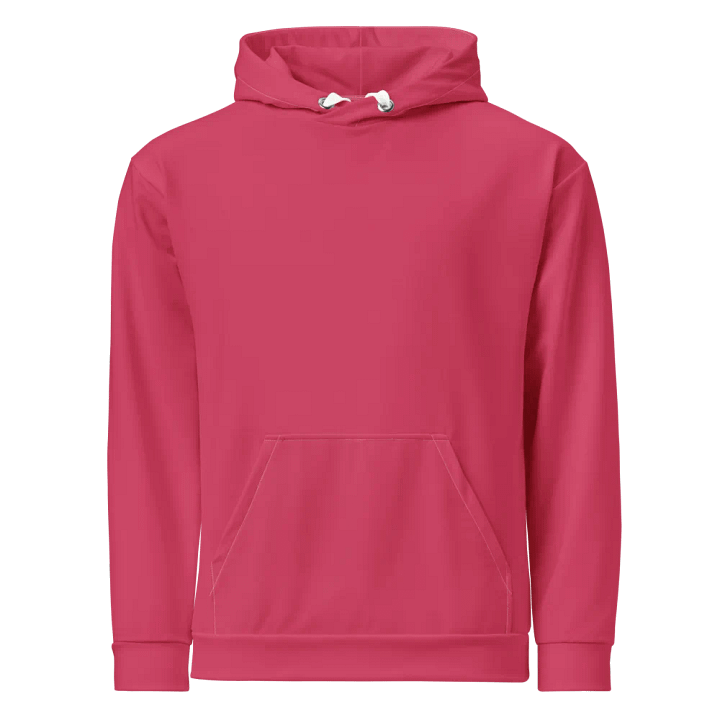 Plain Ruby Red True Summer Unisex Recycled Polyester Heavyweight Premium Hoodie by Treasure Pie product image (1)