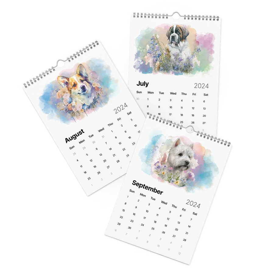 Watercolor Dogs 2024 Wall Calendar, 12 Months, Version 2 product image (13)