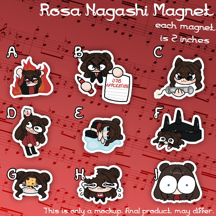 Rosa Nagashi Magnets product image (1)