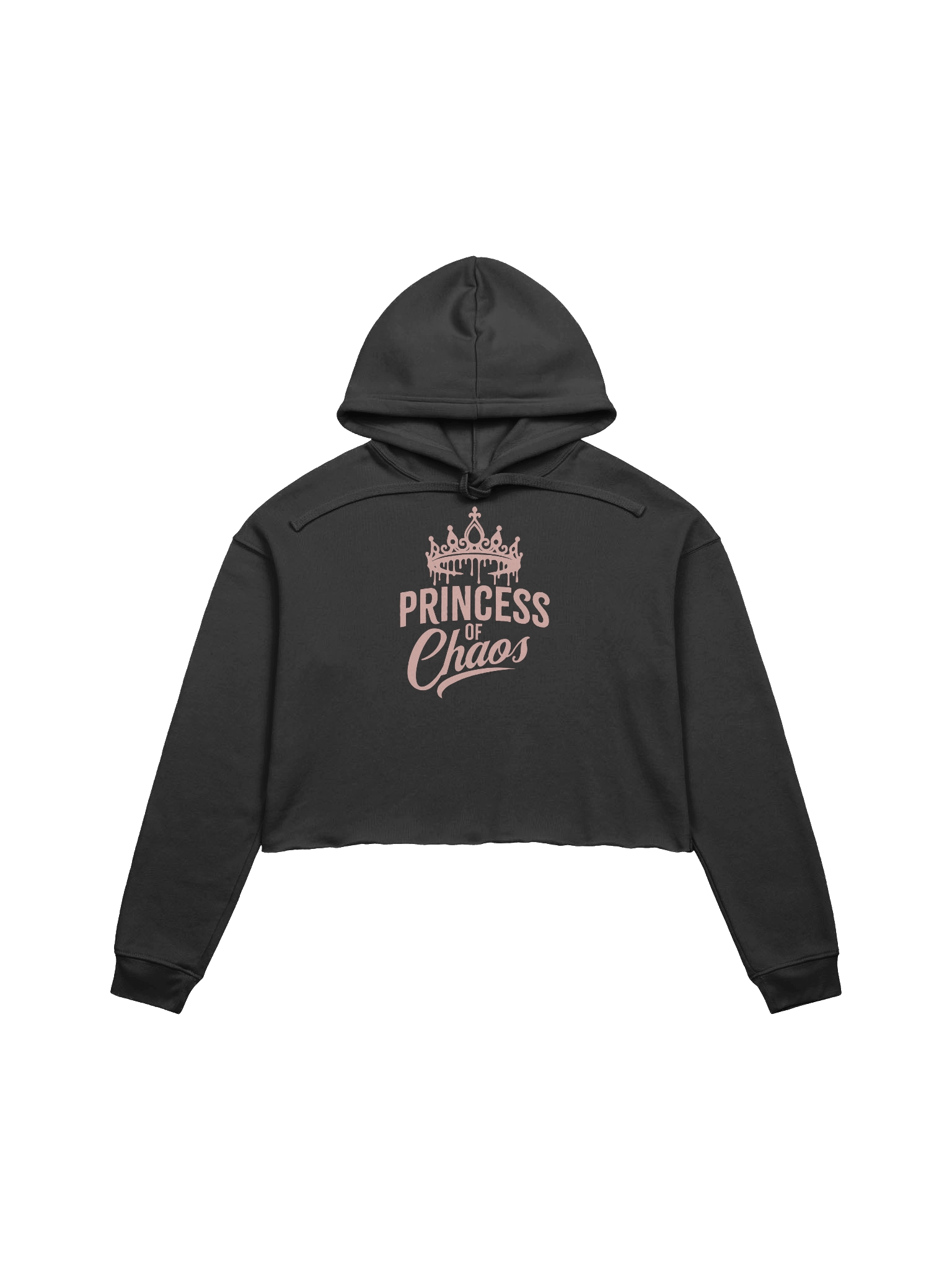 Princess of Chaos Tiara Cropped Hoodie - Pink Text product image (1)