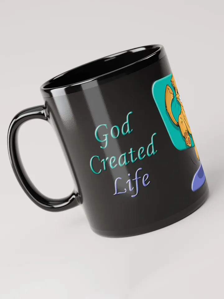 God and Darwin Cat Dance Black Mug product image (1)