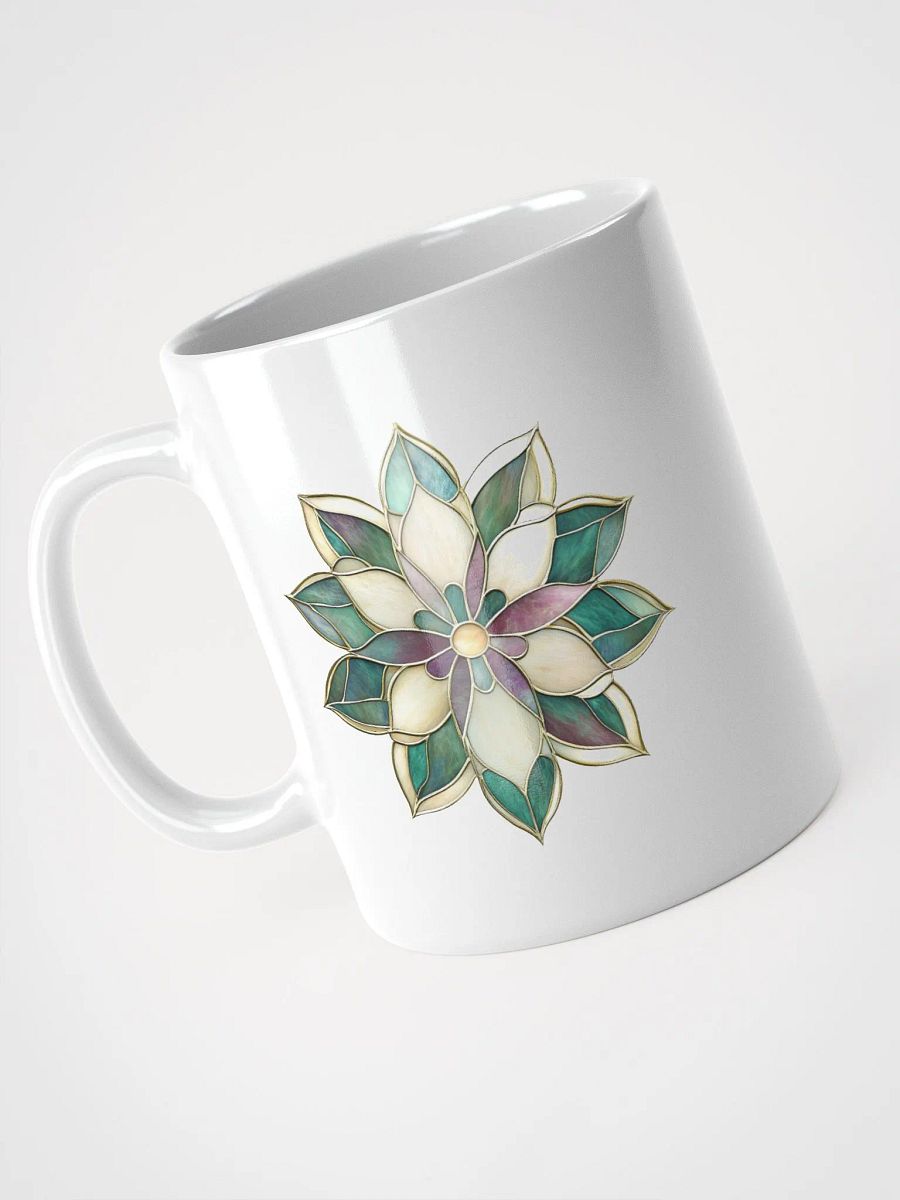 Stained Glass Water Lily White Glossy Mug product image (8)